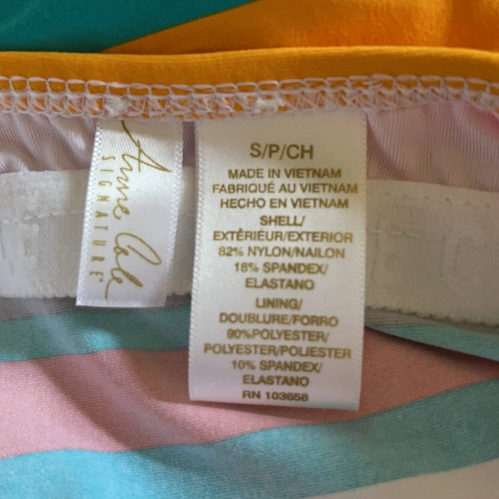 Anne Cole Signature Striped Tankini Halter Top, S - Picture 9 of 10
